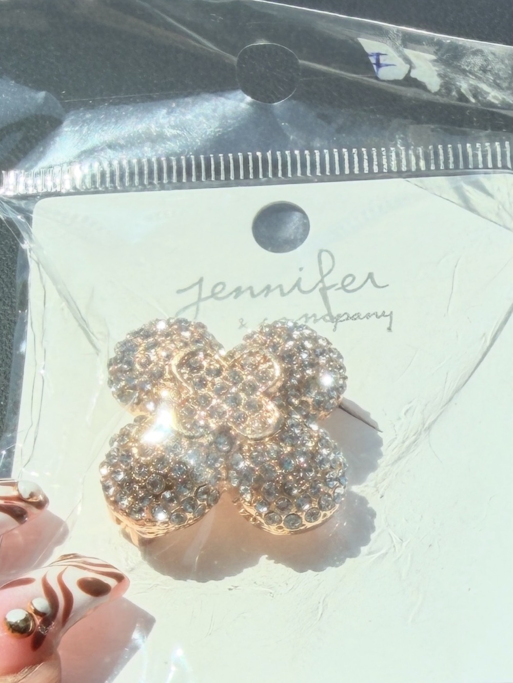 Jenni Rose Gold Crystal Four-Petal Brooch